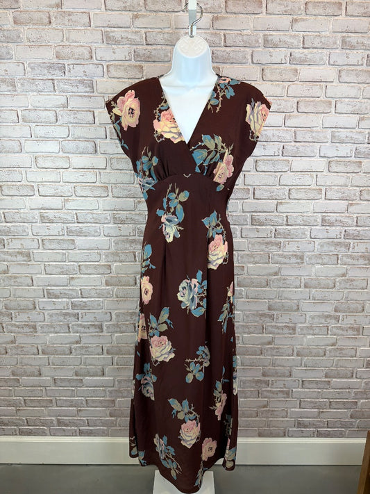 Born In America Dress, Brown floral, 6, Used - Excellent