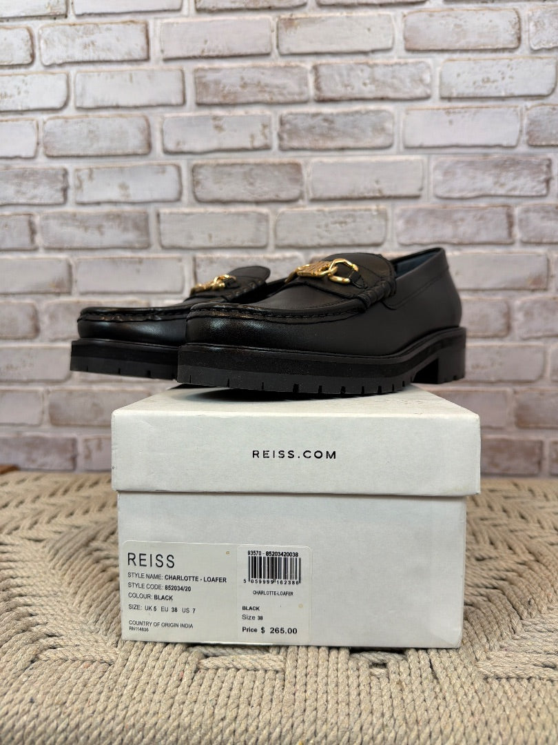 Reiss Loafers, Black, 7, Brand New