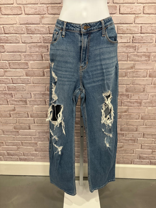 Hollister Ultra High Rise Dad Jeans, Denim, 9, Used - Good
