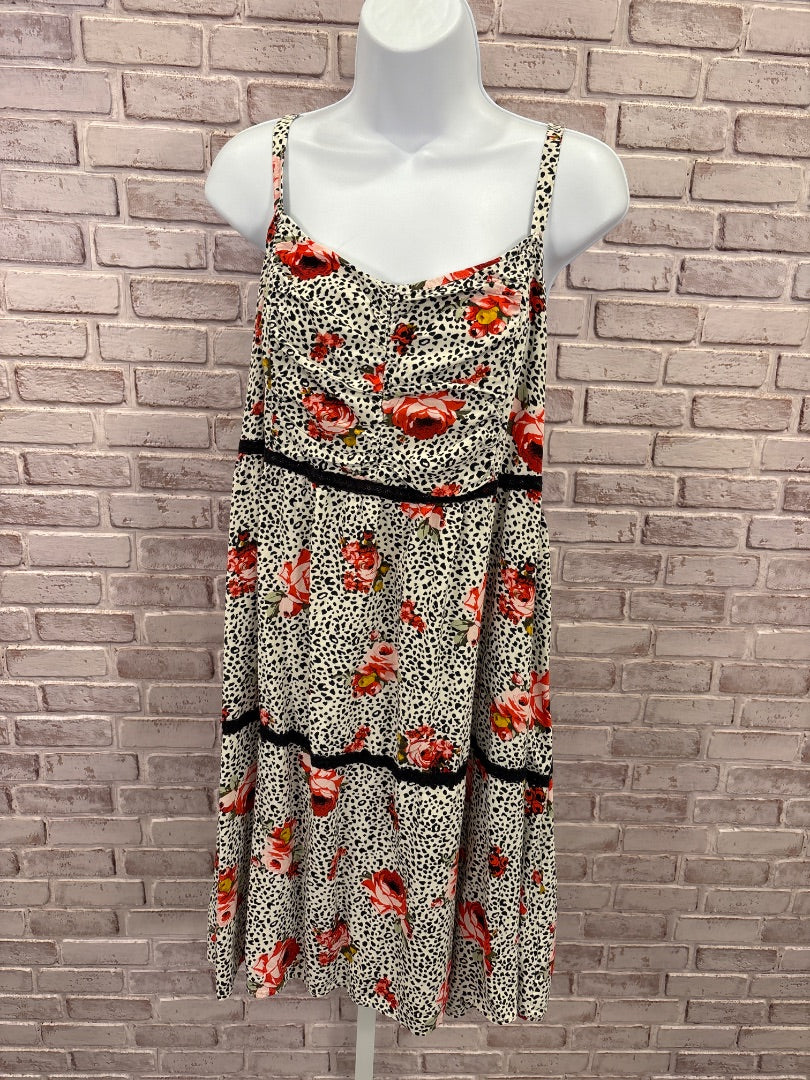 Torrid Dress, Black/white floral, 2, Used - Good