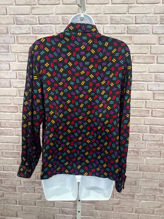 Anne Klein II Shirt, Black multi, 8, Used - Good
