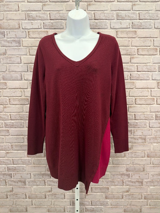 Chicos Sweater, Maroon, 1, Used - Good