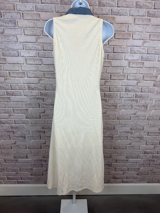 Entro Dress, White/denim, Small, New With Tags