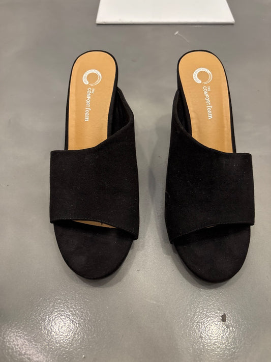 Comfort foam Heels, Black, 7.5