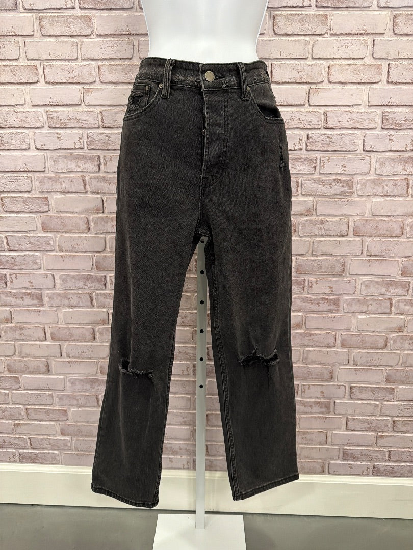 Velvet Heart Kalani High Rise Straight Leg Jeans, Black denim, 27, Used - Good