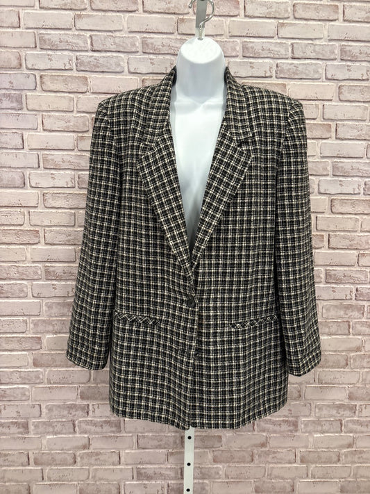 Norton McNaughton Blazer, Black plaid, 8, Used - Good