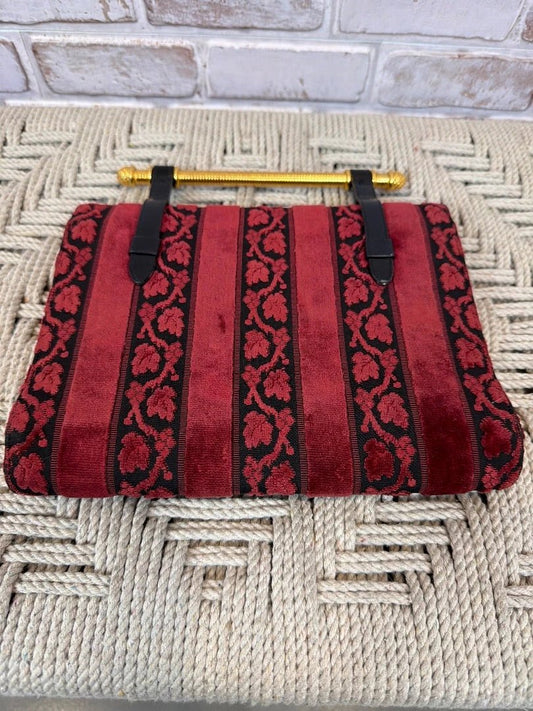 Bienen Davis Bag - Clutch – Bienen Davis Vintage Velvet Handbag Clutch, Black/red, One Size, Used - Excellent [Live 2.15]