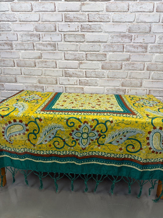 Various Silk Scarf, Green/yellow, One Size, Used - Good