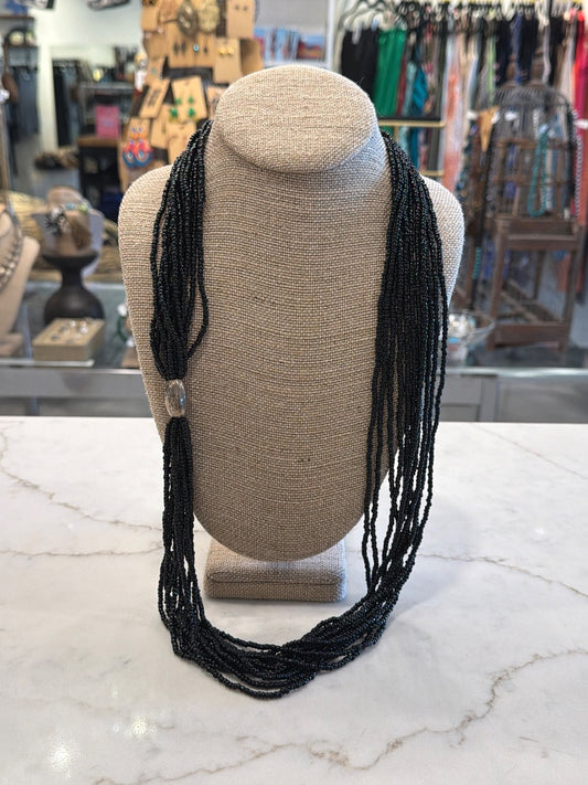 Silpada Necklace, black/silver, One Size, Used - Good