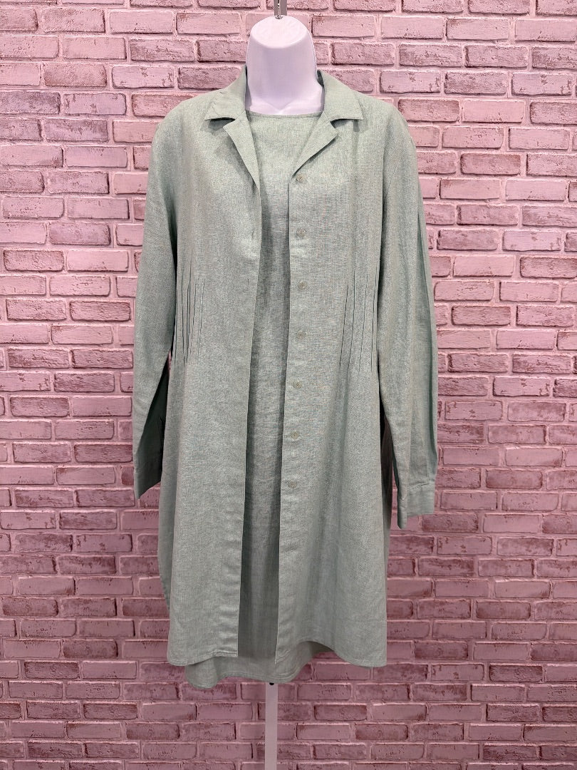 Coldwater Creek Dress and cardigan, Seafoam green, Medium, Used - Good