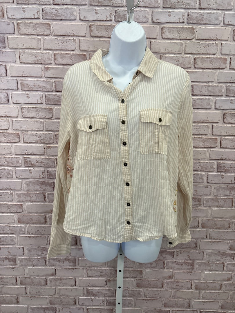 Free People Shirt, Beige, Small, Used - Good