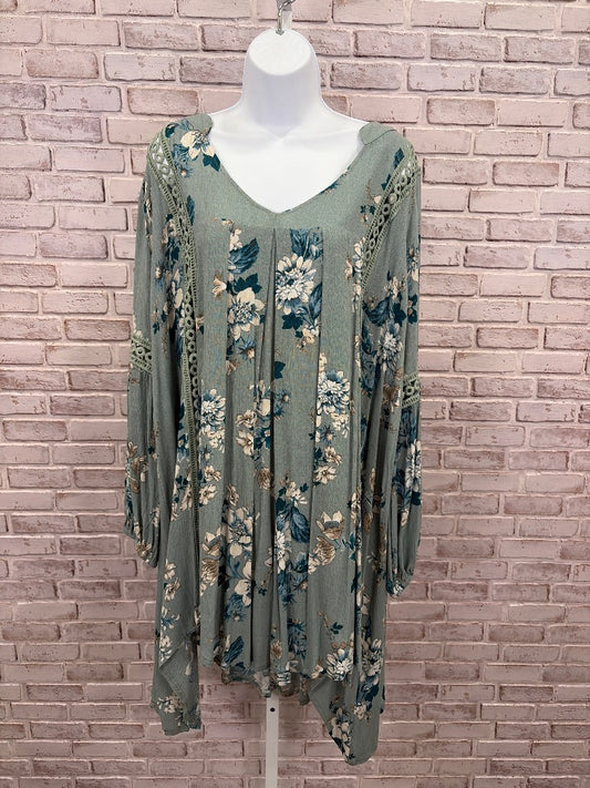 EGS Dress, Green floral, Large, Used - Good
