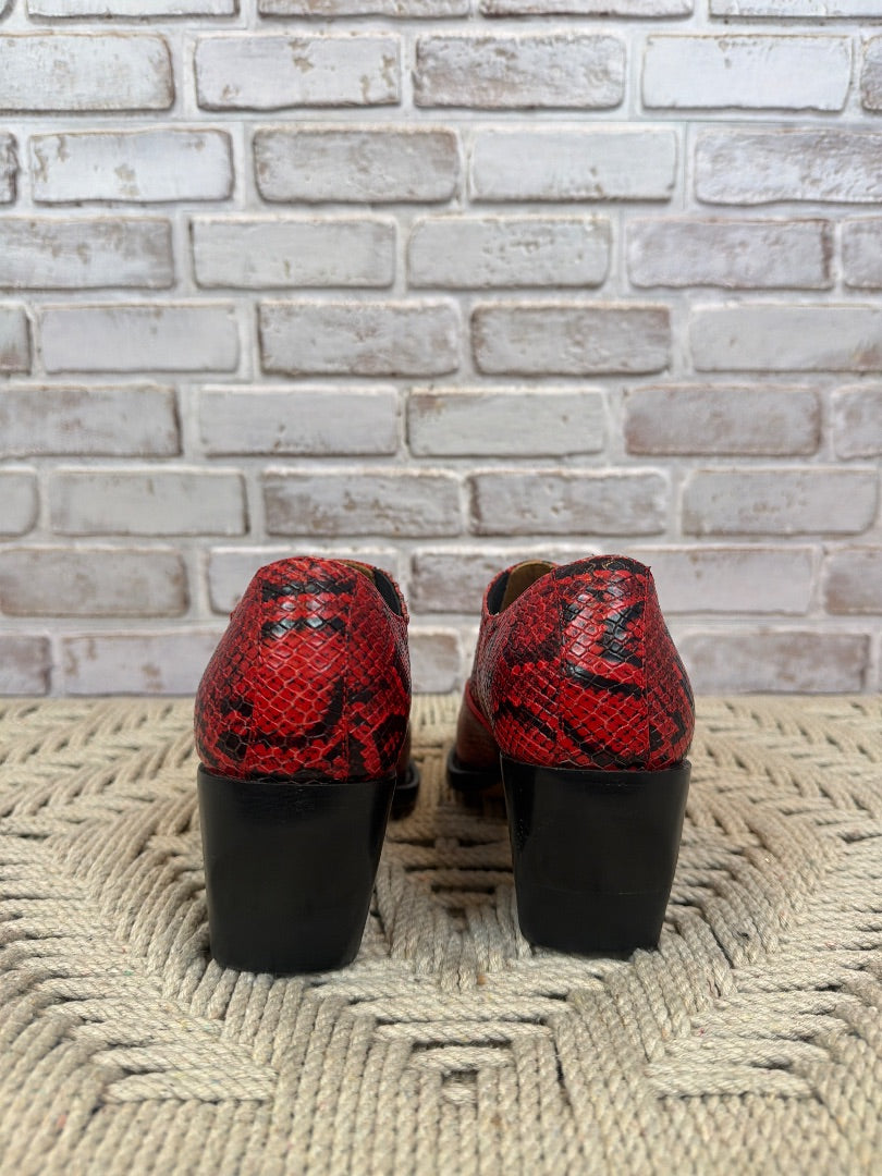 Chloe Rylee Python Booties, Red snakeskin, 36, Used - Excellent