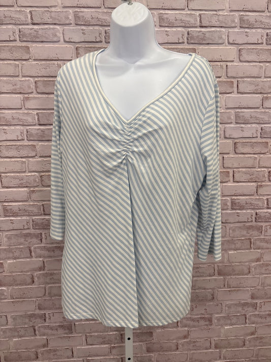 Charming Charlies Shirt, Blue/white stripes, XL, Used - Good
