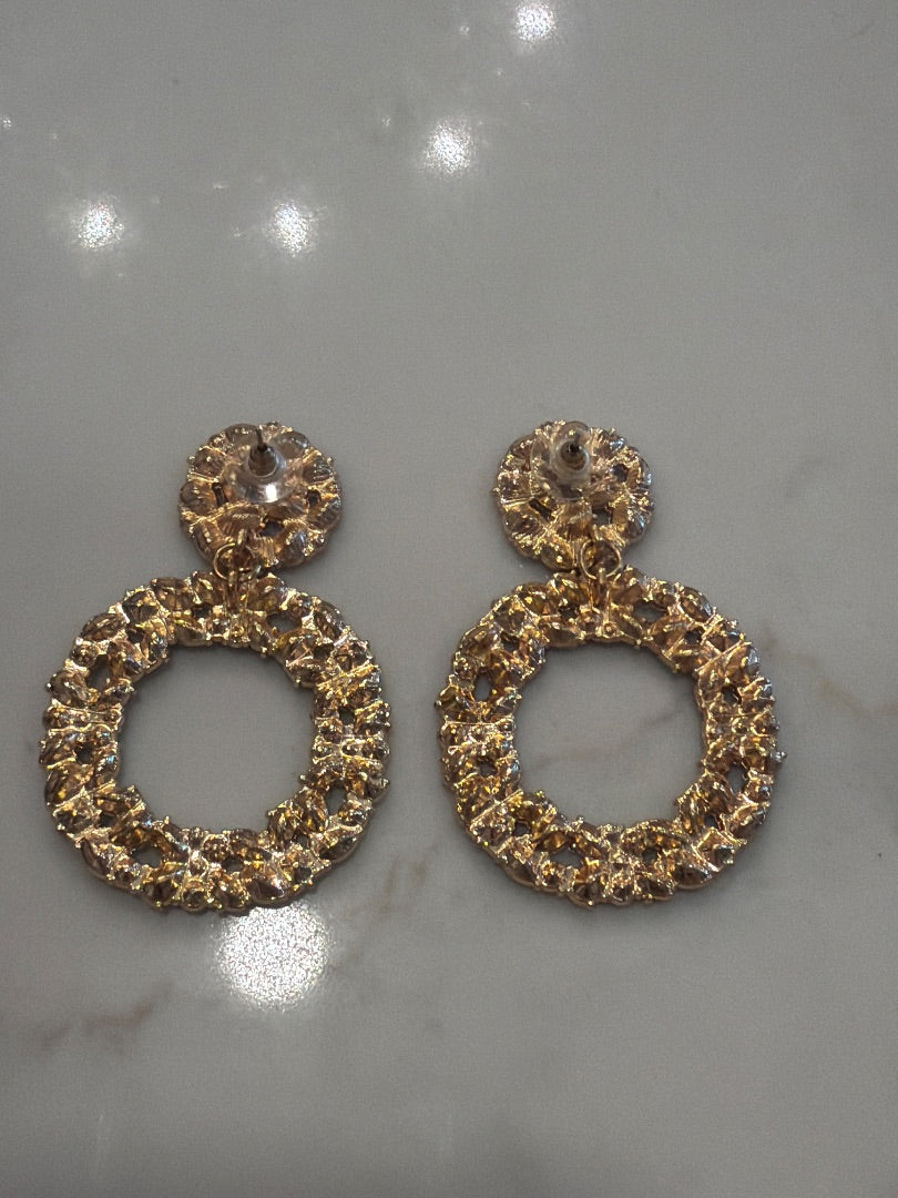 Various Earrings, Blue/gold, One Size, Used - Good