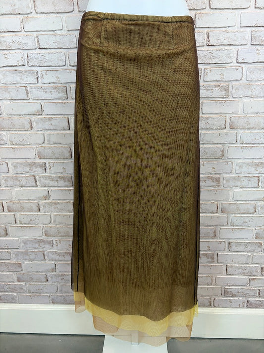 Nooshin Micro Mesh Skirt, Brown multi, XL, Used - Good