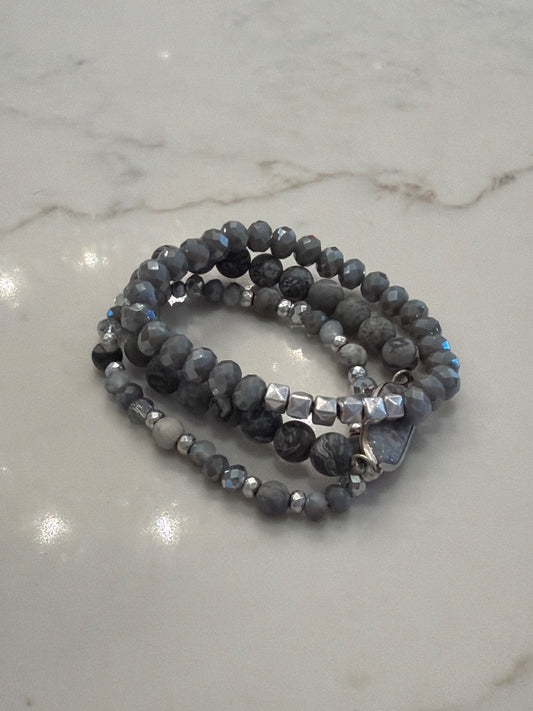 Various Bracelets, Grey, One Size, Used - Good