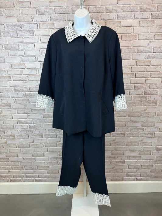 Eloquii Matching Clothing Set – Eloquii Matching Suit Set, Navy/white, 20, Used - Good