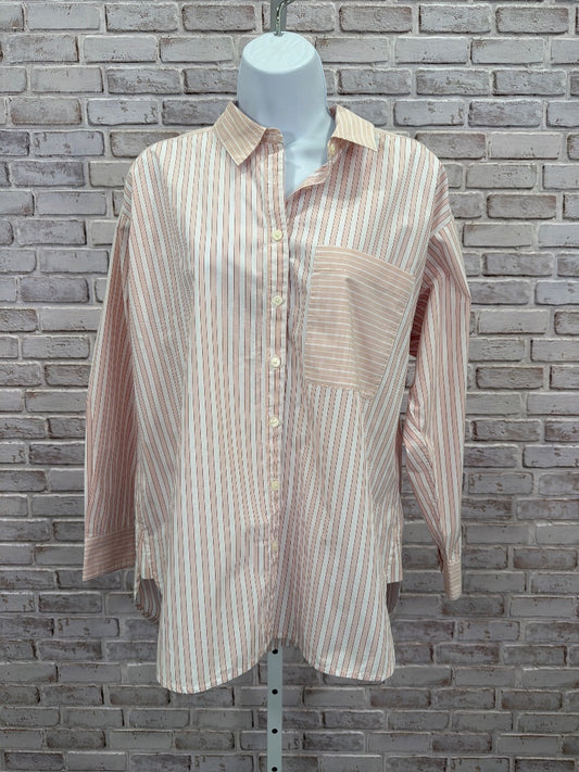 Loft Shirt, Pink stripes, Medium, Used - Good