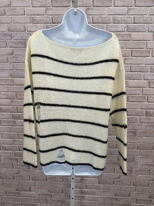 Favlux Sweater, White/black stripes, Medium, Used - Good