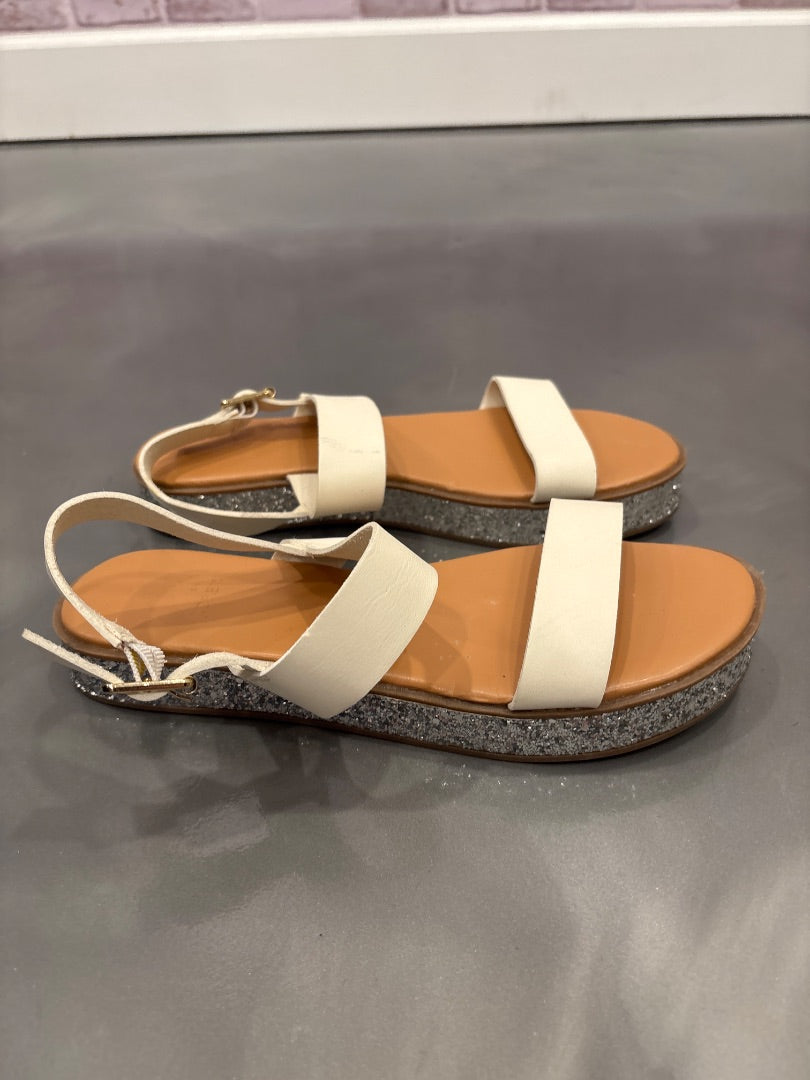 J.crew Sandals, White/silver, 9, Used - Good