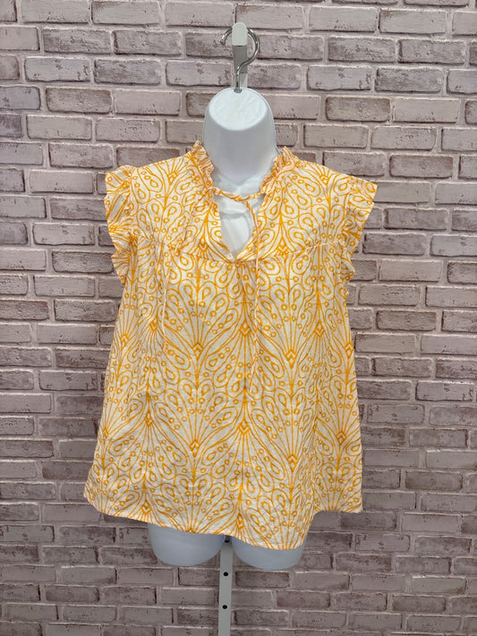 Loft Tee shirt, Orange multi, Large, Used - Good