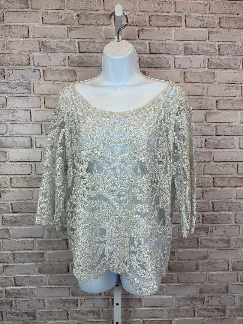 My emblem Shirt, Silver, M/L, Used - Excellent