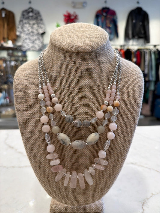 Various Necklace, Pink/silver, One Size, Used - Excellent