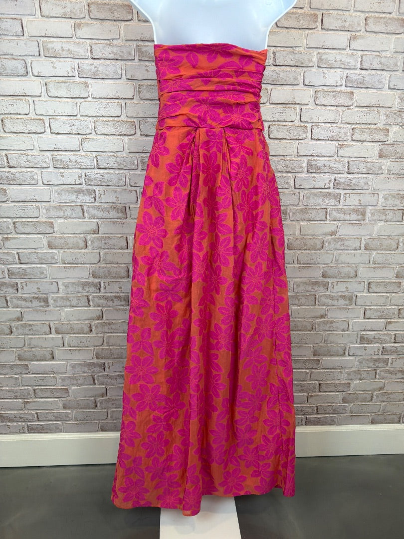 Vintage Moschino Cheap And Chic Strapless Dress, Pink/orange, 6, Used - Excellent