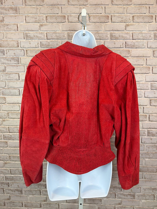 G-III Leather Leather Jacket, Red, Small, New With Tags