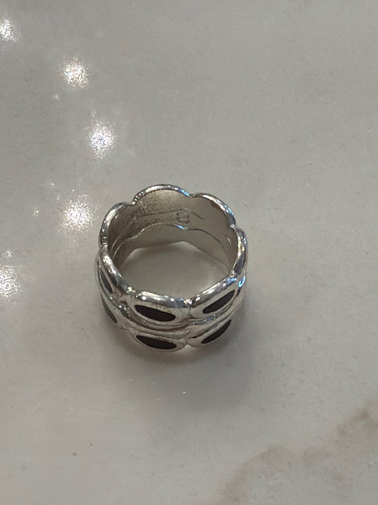 Various Ring, Silver/black, 8, Used - Good