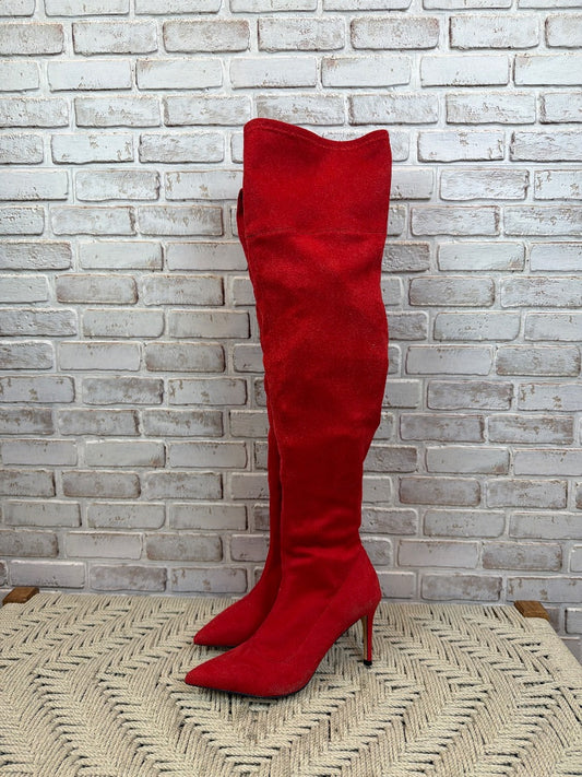 Melrose & Market Knee-high boots, Red, 7.5, Used - Good