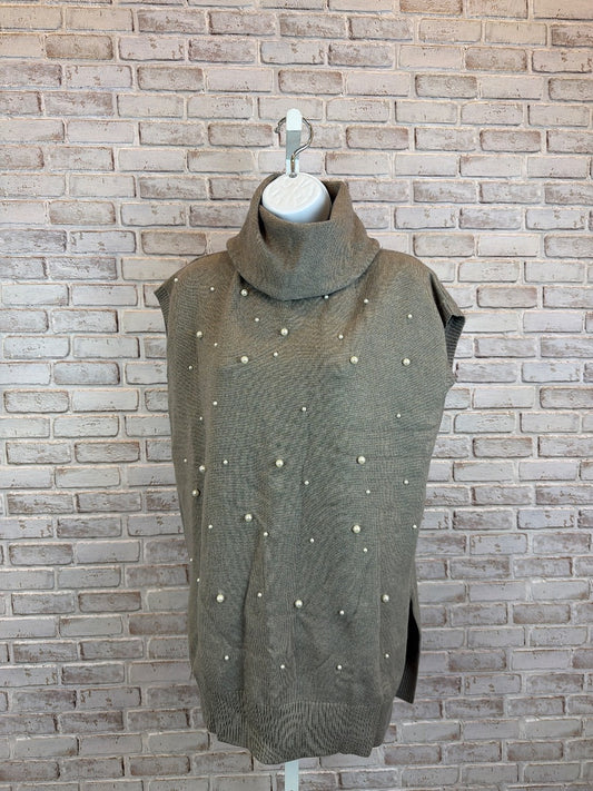 Angela Mara Sleeveless Sweater, Taupe, Small, Used - Good