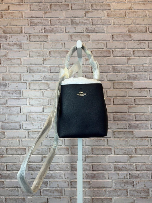 Coach Bag - Handbag – Coach Town Small Leather Bucket Handbag, Midnight blue, One Size, New With Tags