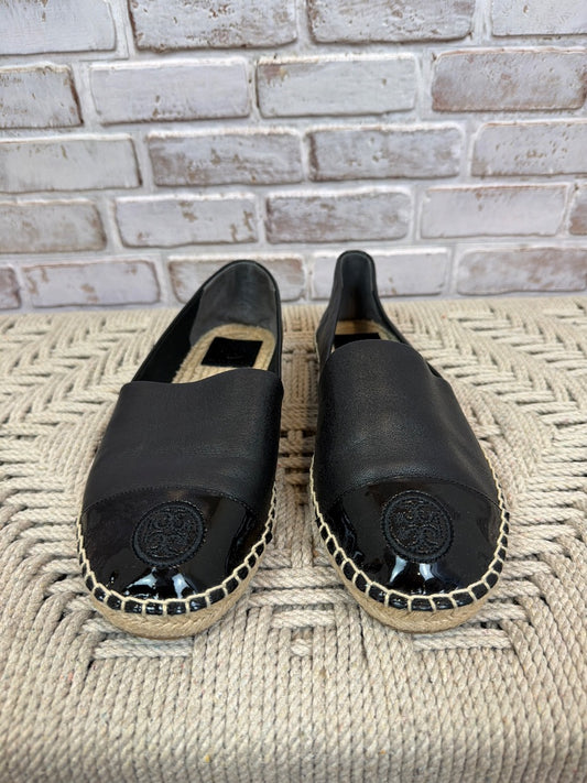 Tory Burch Color Block Flat Espadrilles, Black, 9, Used - Excellent