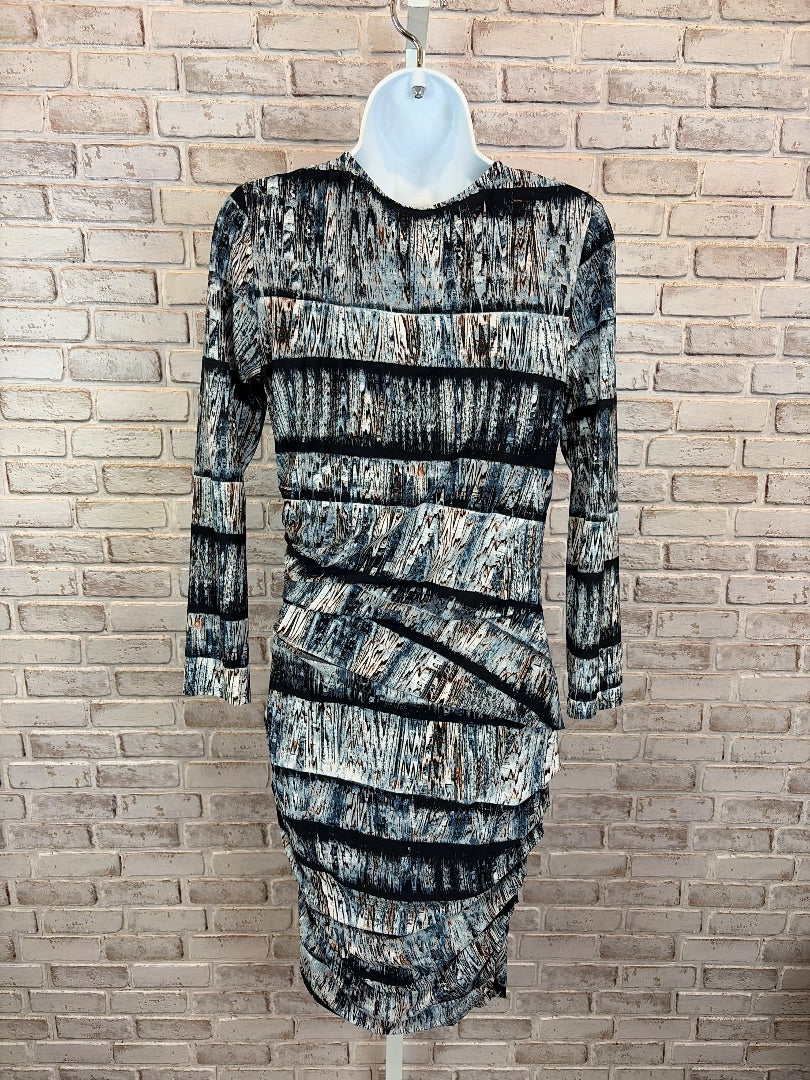 Bcbgmaxazria Dress, Blue multi, Small, Used - Good