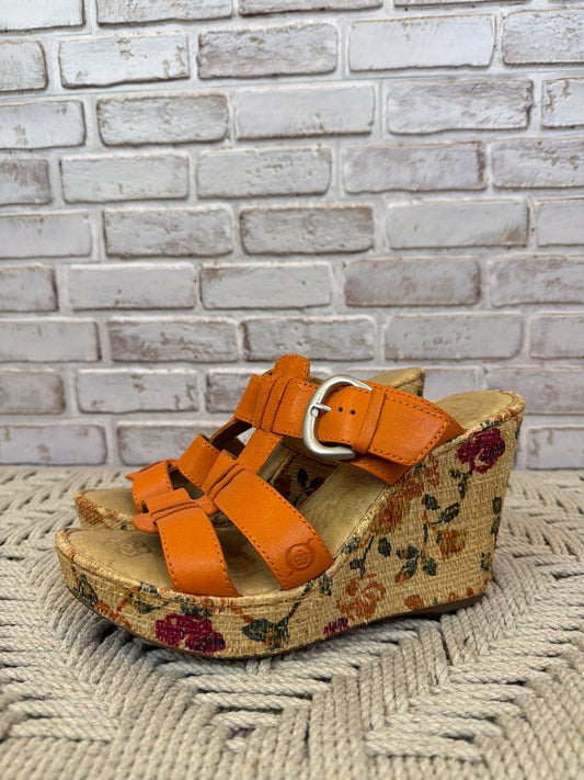 Born Wedges, Orange, 8, Used - Excellent