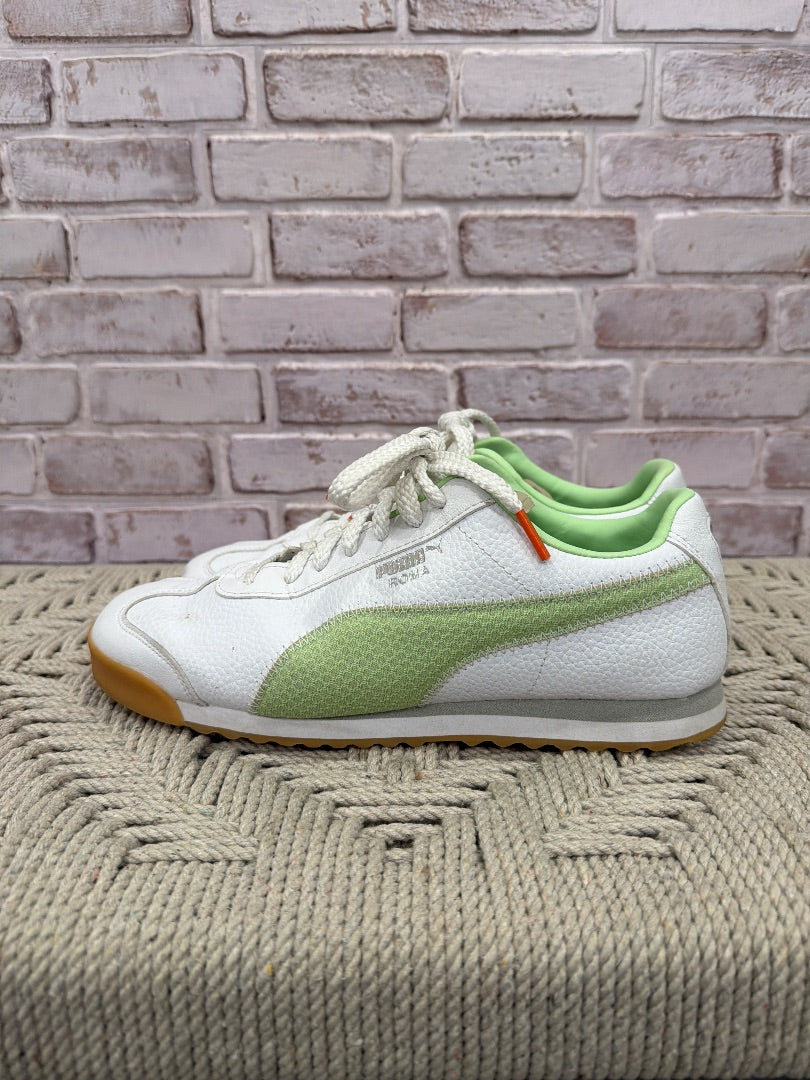 Puma Roma Sneakers, white/green, 8, Used - Good