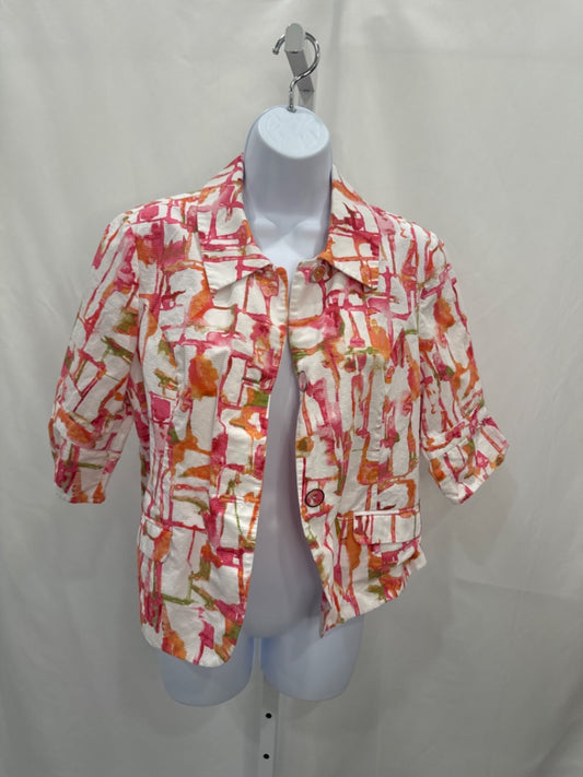 Chicos Jacket, White/pink multi, Medium