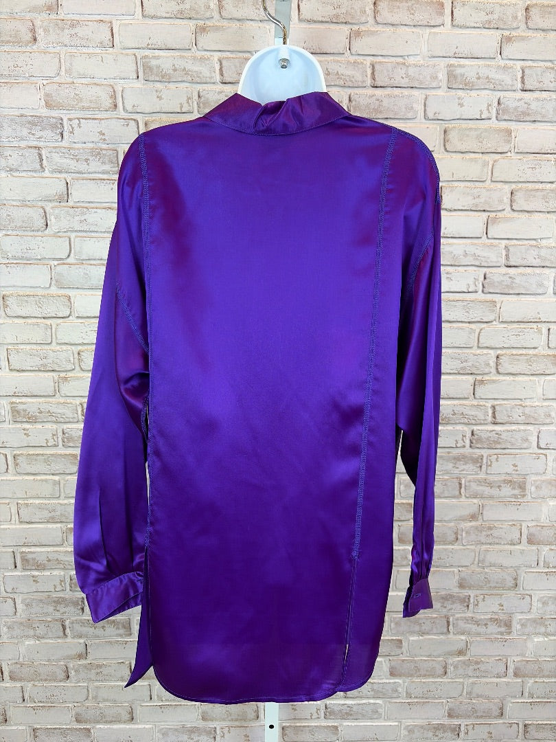 Carole Little Silk Shirt, Purple, 4, Used - Good