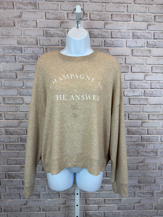 Z Supply “Champagne Is The Answer” Sweater, Beige, Medium, Used - Good