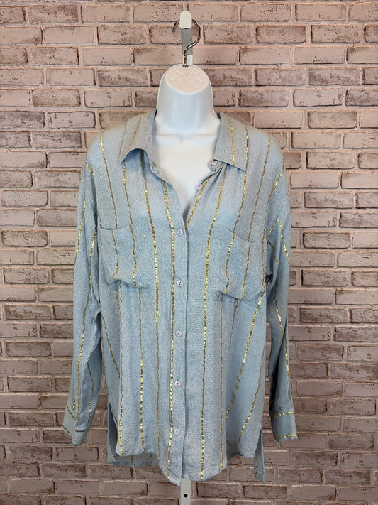 En Creme Shirt, Blue/gold, Medium, Used - Good
