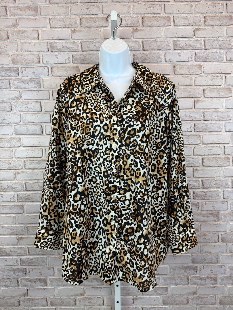 Talbots Shirt, Animal, XL, Used - Good