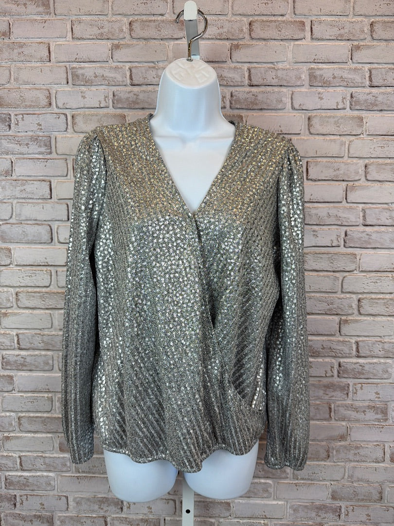 Vince Camuto Shirt, Silver, Medium, Used - Excellent