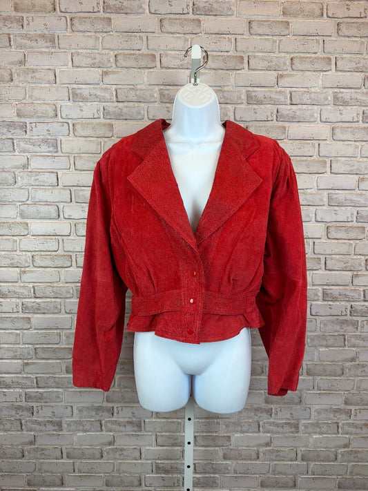 G-III Leather Leather Jacket, Red, Small, New With Tags