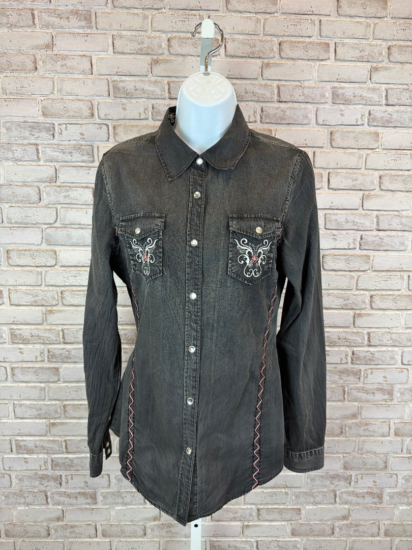 Cedar Rose Shirt, Grey multi, Medium, Used - Good