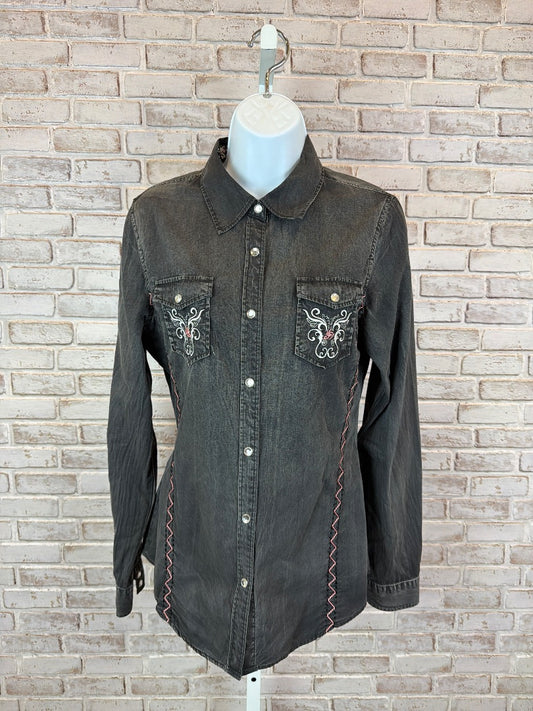 Cedar Rose Shirt, Grey multi, Medium, Used - Good