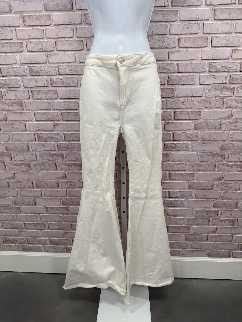 Free People Bell Bottom Jeans, White, 27, Used - Good
