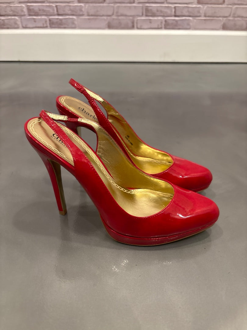 Charles David Heels, Red, 9, Used - Good