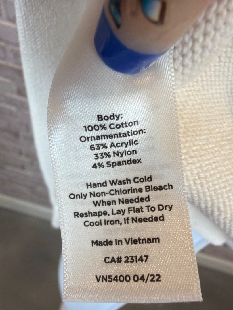 Talbots Sweater, White/navy, Small, Used - Excellent